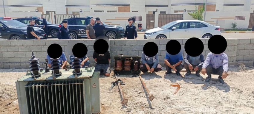 Anbar police foil electricity transformer theft in Fallujah, arrest 7 suspects - شرطة الأنبار الفلوجة إحباط سرقة أمن المحافظة Anbar Police Fallujah